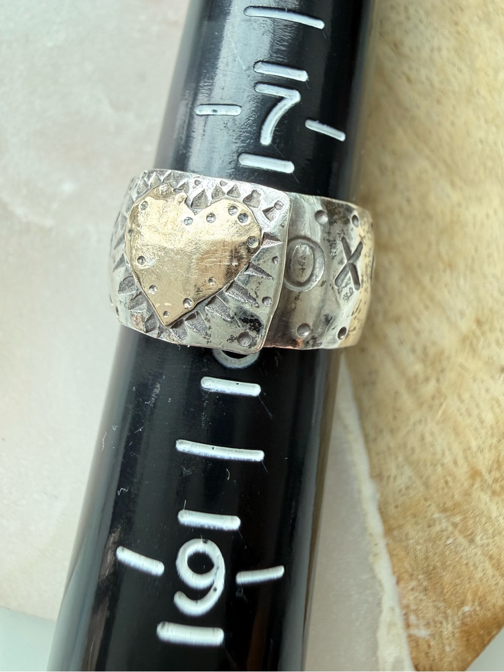 Margaret Sullivan Two-Tone Heart Ring - Gold & Sterling Silver - Size 7.5 - Picture 7 of 10